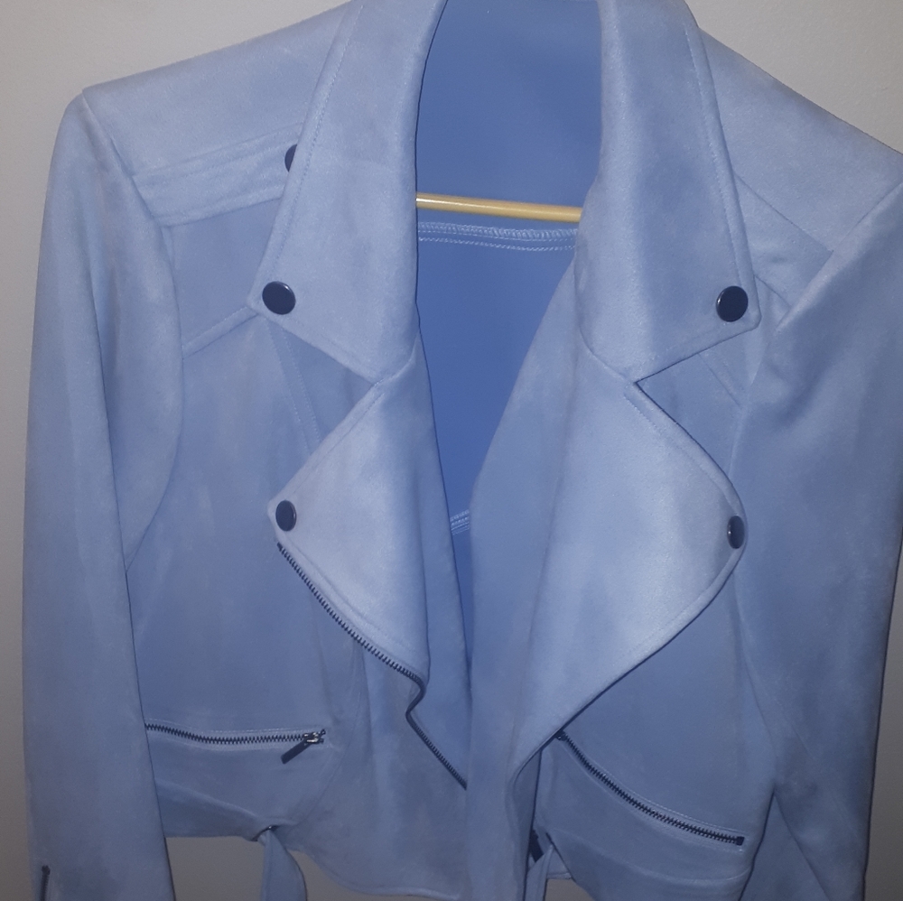 Pastel blue moto jacket